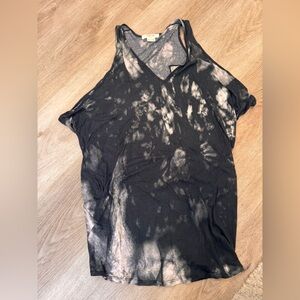 Helmut lang skull print black and grey tie dye tank 100% micro modal size P